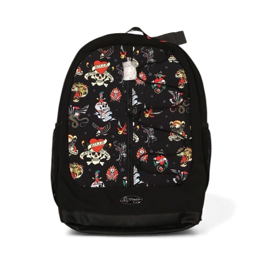 Ed Hardy Love kills slowly Multicolor Tattoo Design Backpack NWT.